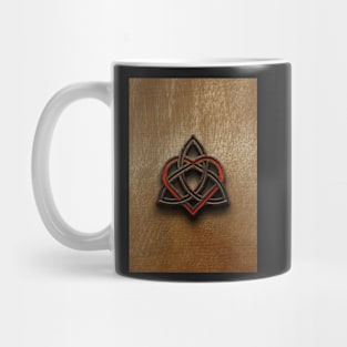 Celtic Knotwork Valentine Heart Wood Texture 1 Mug